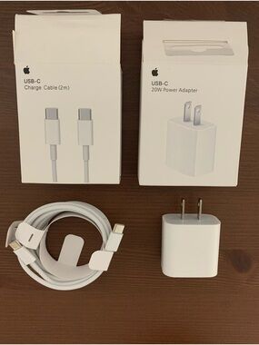 Apple USB-C 20W Power Adapter and 2m USB-C Charge Cable - White